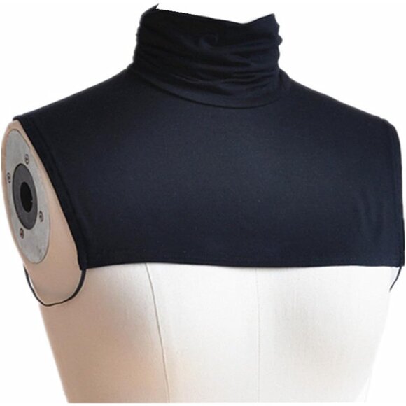 Women Half Top Mock Blouse Turtleneck Collar Wrap 3Pcs Cotton Spandex - Picture 4 of 7